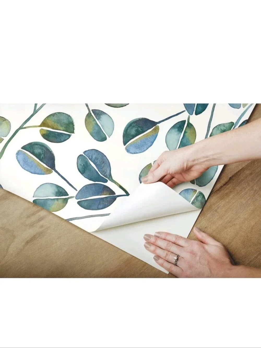 RoomMates Cat Coquillette Eucalyptus Peel and Stick Wallpaper Teal